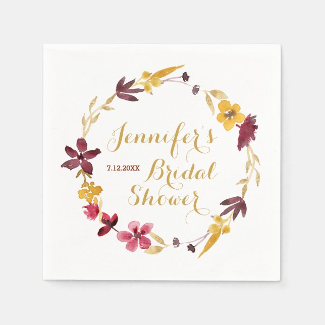 Servilleta De Papel Toallas de ducha Wreath Wildflower (Anverso)