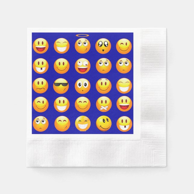 Servilleta De Papel toallas de emoji azul oscuro (Anverso)