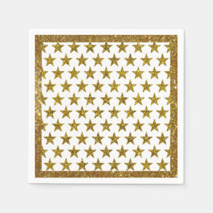 Servilleta De Papel Toallas de estrellas de purpurina dorado