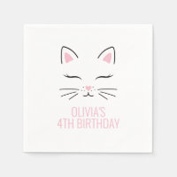Toallas de fiesta de cumpleaños de Kitten rosa