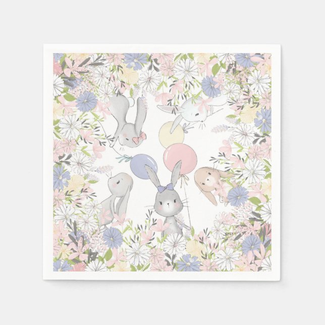 Servilleta De Papel Toallas de fiesta de cumpleaños florida de primave (Anverso)