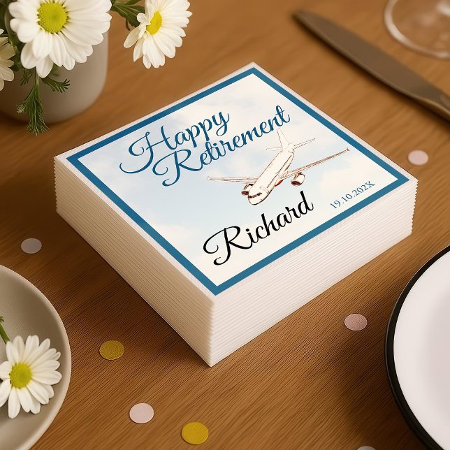 Servilleta De Papel Toallas de Fiesta de Jubilación con diseño de avió (Subido por el creador)