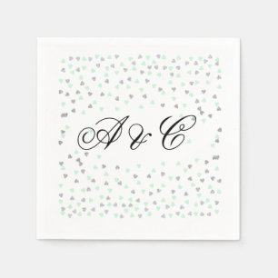 Servilleta De Papel Toallas de Fiesta de menta y plata