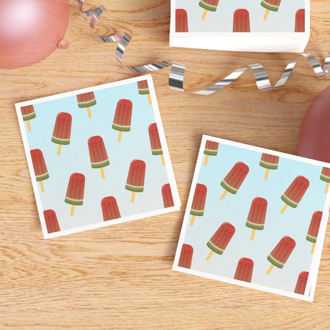 Servilleta De Papel Toallas de Fiesta de patrón de paleta helada (Fun popsicle pattern napkins for your summer parties)