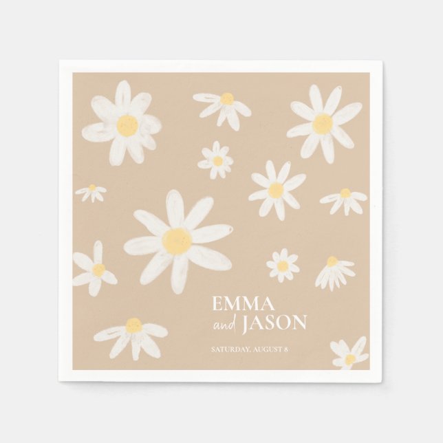 Servilleta De Papel Toallas de flores de margarita bohemias (Anverso)