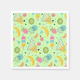 Servilleta De Papel Toallas de frutas y formas geométricas de verano