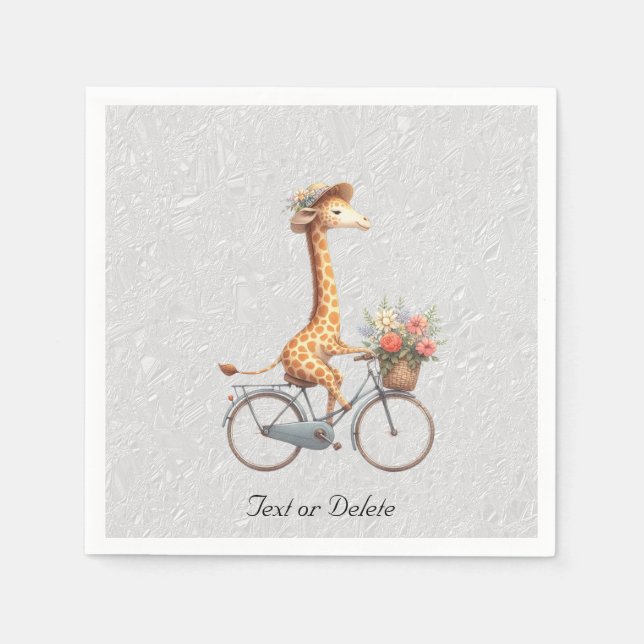 Servilleta De Papel Toallas de Giraffe para bicicleta floral (Anverso)