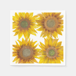 Servilleta De Papel Toallas de girasol pintadas a mano