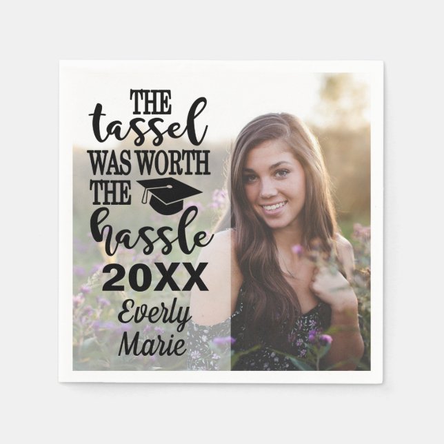 Servilleta De Papel Toallas de graduación con foto (Anverso)
