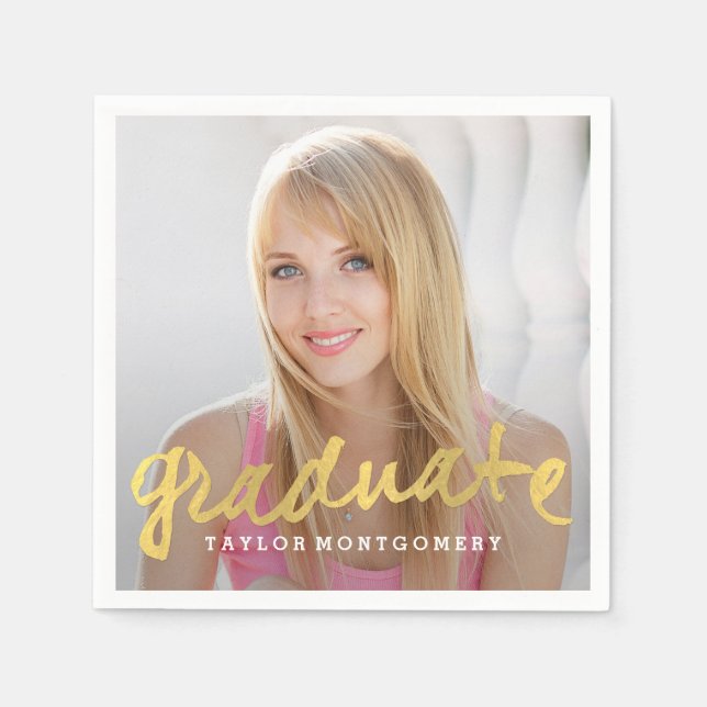 Servilleta De Papel Toallas de graduación fotográfica cepilladas con o (Anverso)