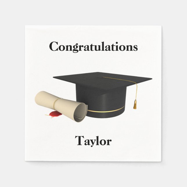 Servilleta De Papel Toallas de graduación personalizadas - Tapa de gra (Anverso)