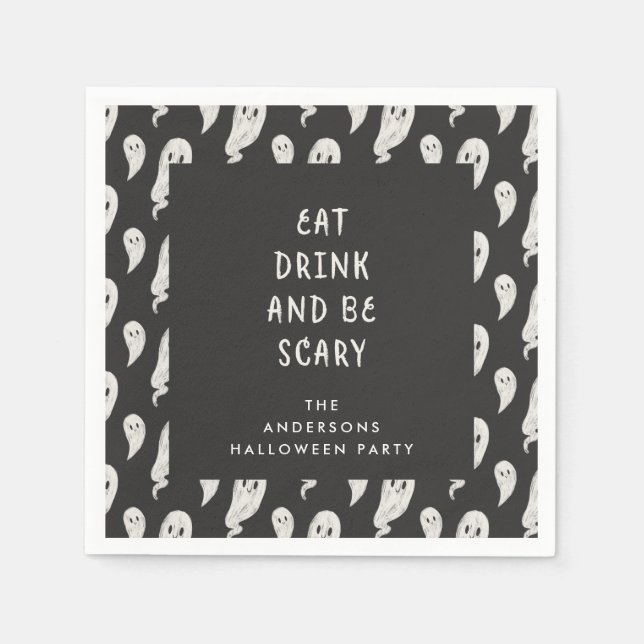 Servilleta De Papel Toallas de halloween de la fiesta de Ghostly (Anverso)