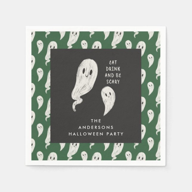 Servilleta De Papel Toallas de halloween de la fiesta de Ghostly (Anverso)