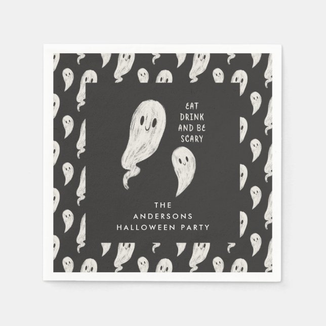 Servilleta De Papel Toallas de halloween de la fiesta de Ghostly (Anverso)