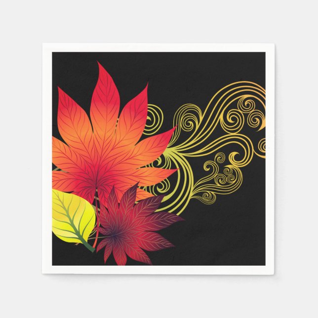 Servilleta De Papel Toallas de hojas de otoño (Anverso)