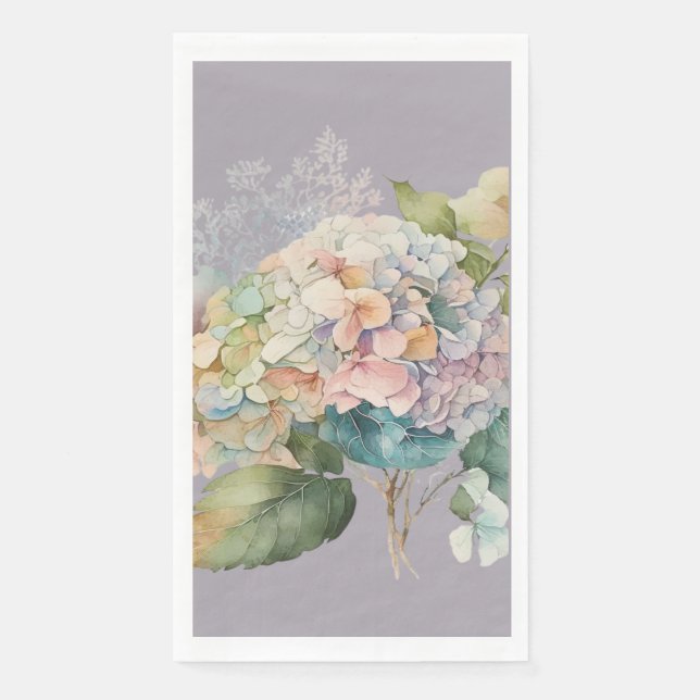 Servilleta De Papel Toallas De Huéspedes De Pastel Hydrangea (Anverso)