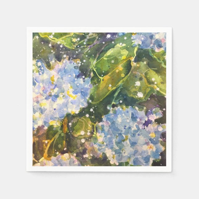 Servilleta De Papel Toallas de impresión de acuarela de Hydrangea (Anverso)