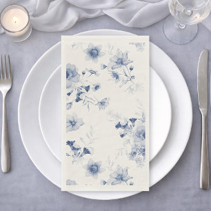 Servilleta De Papel Toallas de Invitado de Acuarela Floral Azul Polvor