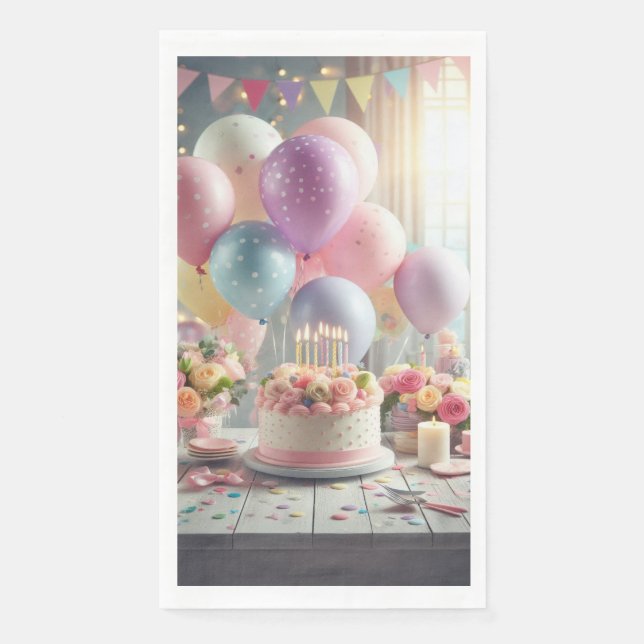 Servilleta De Papel toallas de invitado de papel de cumpleaños (Anverso)