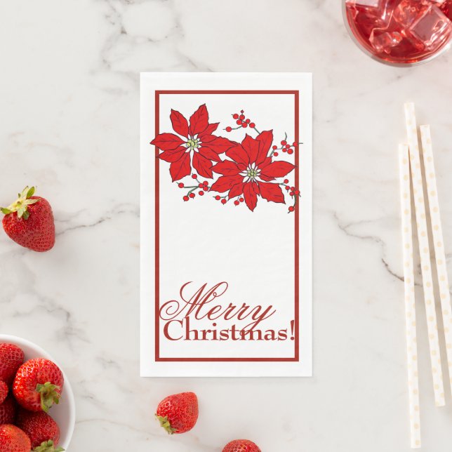 Servilleta De Papel Toallas de invitado de papel de Poinsettia para na (In situ)