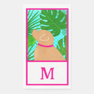 Servilleta De Papel Toallas de invitado de perro amarillo de la isla t