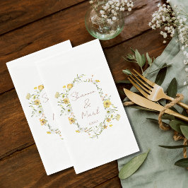 Servilleta De Papel Toallas de invitado para boda de jardín de flores