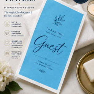 Servilleta De Papel Toallas de Invitado Personalizadas de Lujo Azul