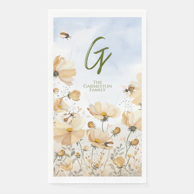 Servilleta De Papel Toallas de invitados Bee's Meadow (Anverso)