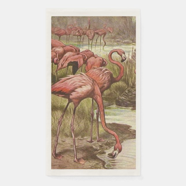 Servilleta De Papel Toallas de invitados Flamingo Rosa (Anverso)
