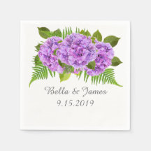 Toallas de la colección de Bodas de Hydrangea Púrp