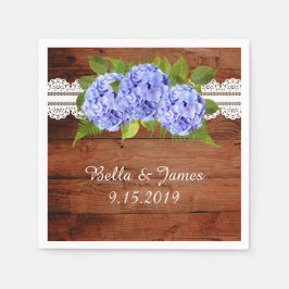 Servilleta De Papel Toallas de la colección de Bodas Rustic Blue Hydra