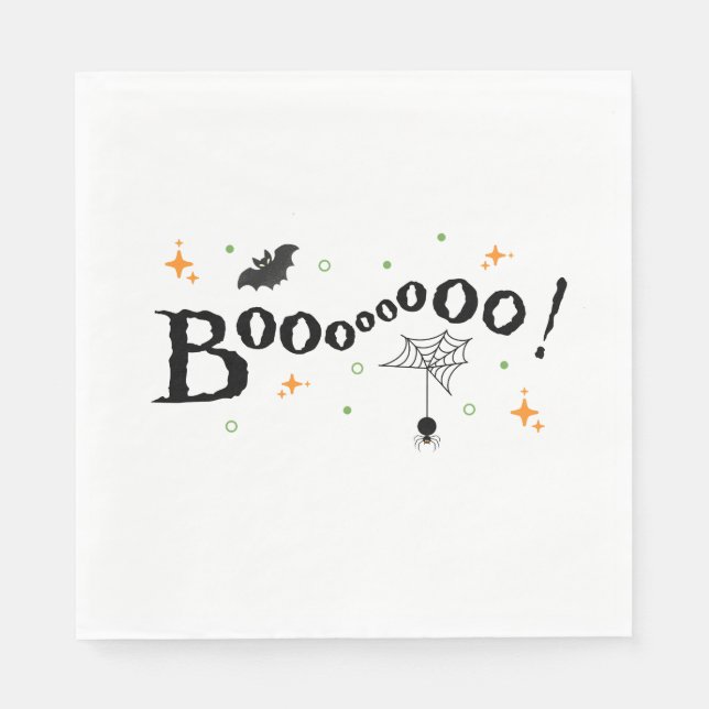 Servilleta De Papel Toallas de la fiesta Booooo Cute Halloween (Anverso)