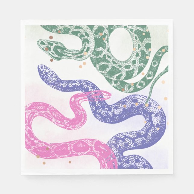 Servilleta De Papel Toallas de la fiesta de cumpleaños de la serpiente (Anverso)