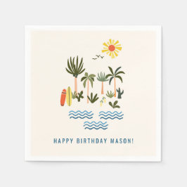 Servilleta De Papel Toallas de la Fiesta de Cumpleaños de la Surf de V