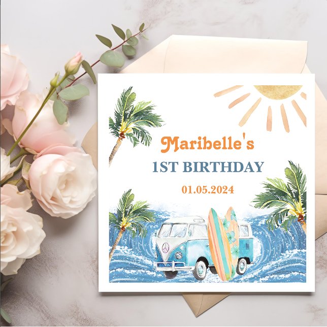 Servilleta De Papel Toallas de la Fiesta de Cumpleaños de la Surf de V (Subido por el creador)