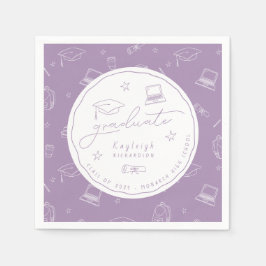 Servilleta De Papel Toallas de la fiesta de graduación de Lavanda pers