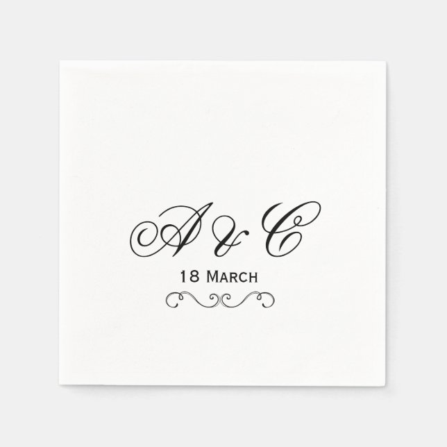 Servilleta De Papel Toallas de la fiesta de la boda personalizada (Anverso)