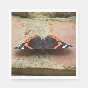 Servilleta De Papel Toallas de mariposa del Almirante Rojo