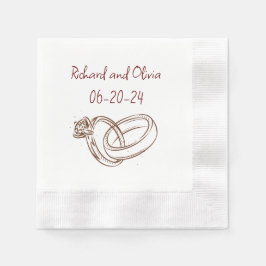 Servilleta De Papel Toallas de mesa de anillos bodas