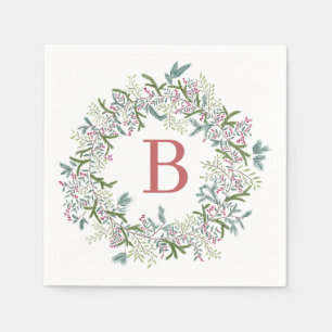 Servilleta De Papel Toallas de Navidad Wreath Watercolor