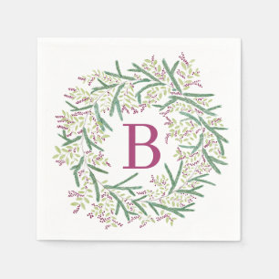 Servilleta De Papel Toallas de Navidad Wreath Watercolor