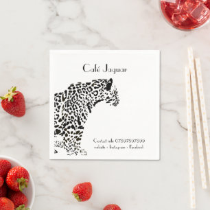 Servilleta De Papel Toallas de negocios de Jaguar blanco y negro perso