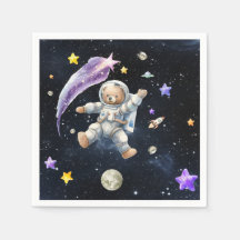 Toallas de oso astronauta| Fiesta con tema espacia