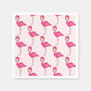 Servilleta De Papel Toallas de pájaro Flamingo Rosado Tropical