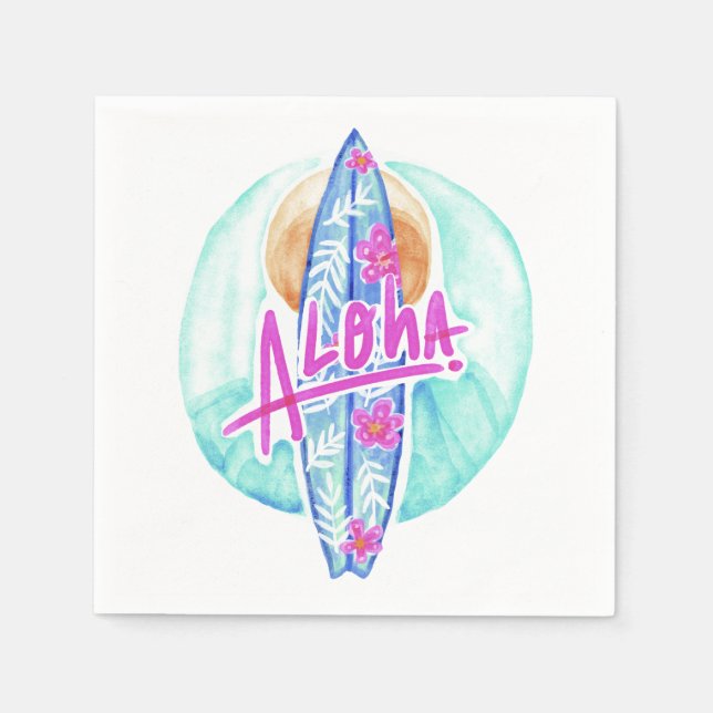 Servilleta De Papel Toallas de papel Aloha Hawaiian Surfer (Anverso)