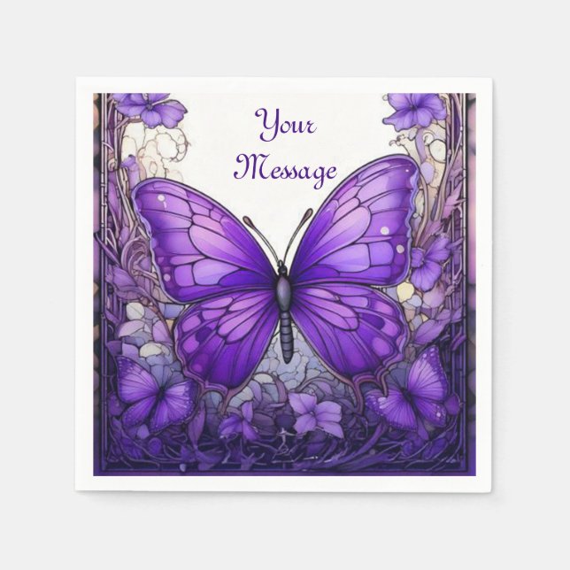 Servilleta De Papel Toallas de papel Amethyst Wings, cóctel estándar (Anverso)