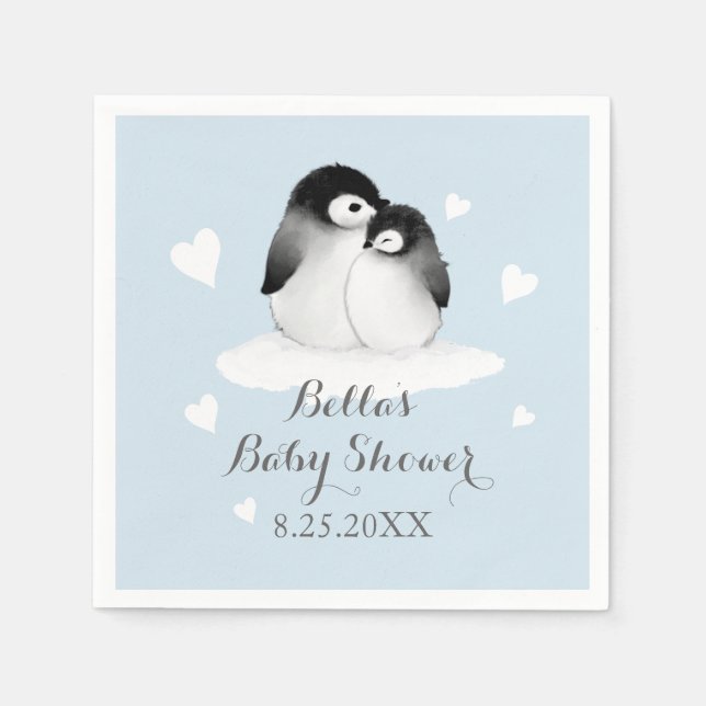 Servilleta De Papel Toallas de papel azul pingüino (Anverso)