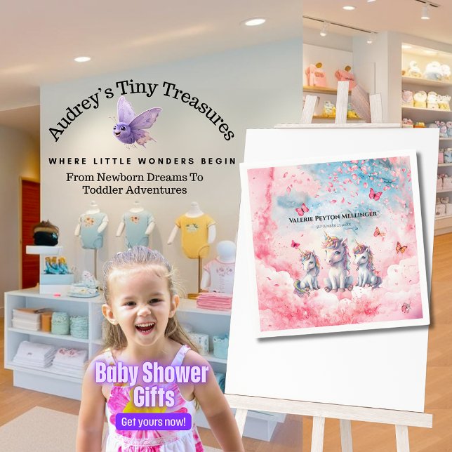 Servilleta De Papel Toallas de papel Baby Shower de Unicorn encantadas (Subido por el creador)