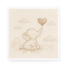 Toallas de papel Baby Shower para elefantes dulces