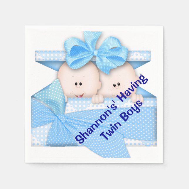 Servilleta De Papel Toallas de papel Baby Shower Twin Boy (Anverso)